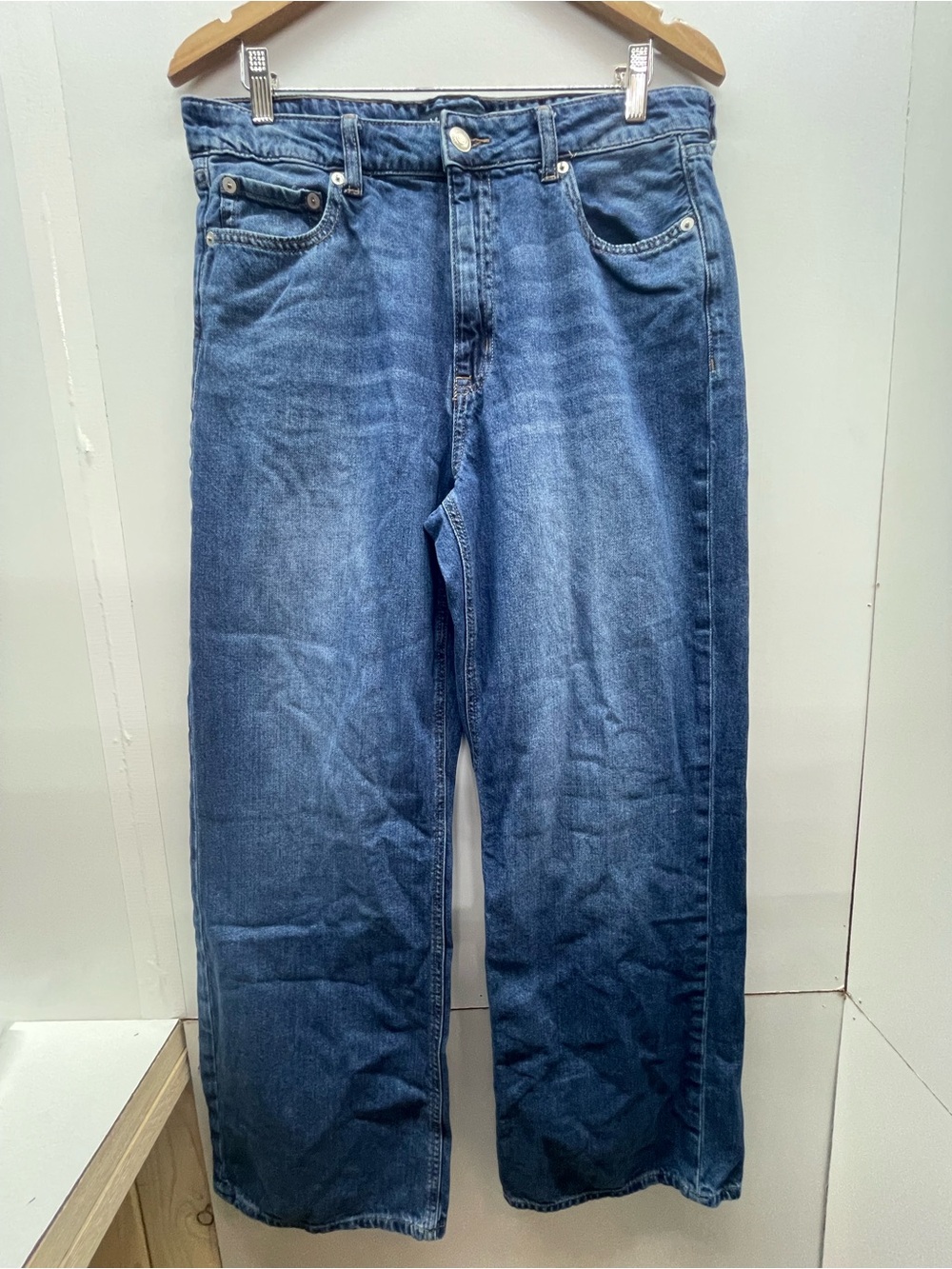 Aeropostale Women's High Rise Wide‎ Leg Blue Denim Jeans